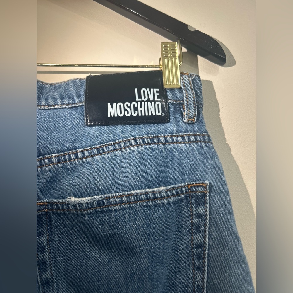 Moschino Blue Jeans with White 'Love' Graphic - Picture 6 of 6